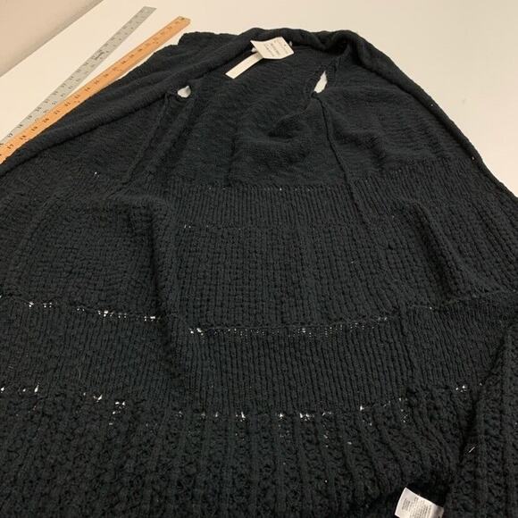 Caslon Cardigan Womens XS Extra Small Black Knit Sleeveless Longline Open Front - Picture 8 of 15